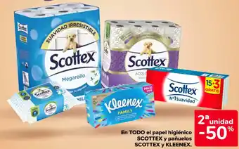 Carrefour En TODO el papel higiénico SCOTTEX y pañuelos SCOTTEX y KLEENEX oferta