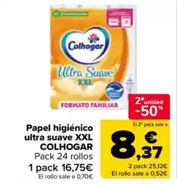 Carrefour COLHOGAR  Papel higiénico ultra suave xxl oferta