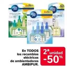 Carrefour AMBIPUR En todos los recambios eléctricos de ambientadores oferta