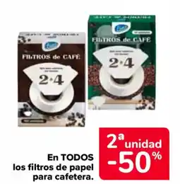 Carrefour En todos los filtros de papel para cafetera. oferta