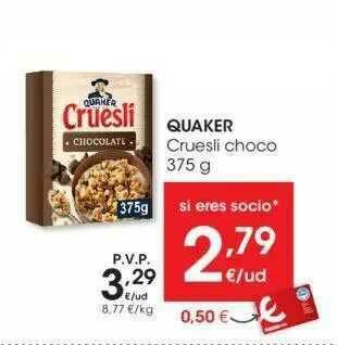 Eroski Quaker Cruesli Choco oferta