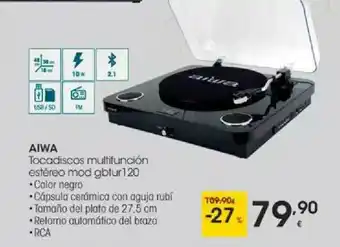 Eroski Aiwa Tocadiscos Multifunción Estéreo Mod Gbtur 120 oferta