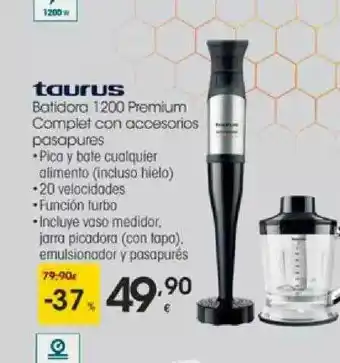 Eroski Taurus Batidora 1200 Premium Complet Con Accesorios Pasapures oferta