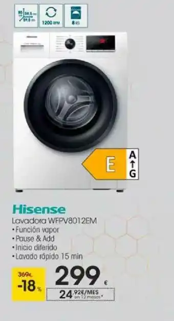 Eroski Hisense Lavadora Wfpv8012em oferta