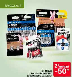 Carrefour ENERGIZER En todas las pilas duracell y carrefour. oferta