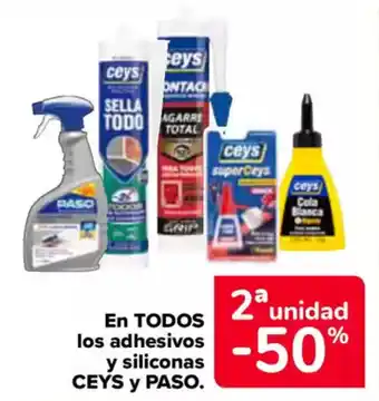 Carrefour CEYS Y PASO En todos los adhesivos y siliconas oferta