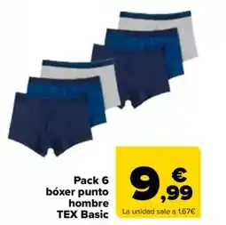 Carrefour TEX Pack 6 bóxer punto Basic oferta