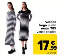 Carrefour TEX  Vestido largo punto mujer oferta