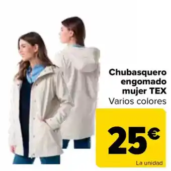 Carrefour TEX Chubasquero engomado mujer oferta