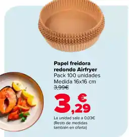 Carrefour Papel freidora redondo Airfryer oferta