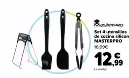 Carrefour MASTERPRO Set 4 utensilios de cocina silicona oferta