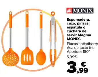 Carrefour MONIX Espumadera, cazo, pinzas, espatula o cuchara de servir Magma oferta