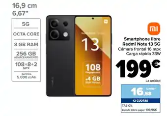 Carrefour REDMI Smartphone libre Note 13 5G oferta