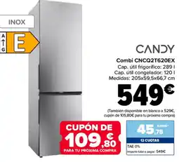 Carrefour CANDY Combi cncq2t620ex oferta