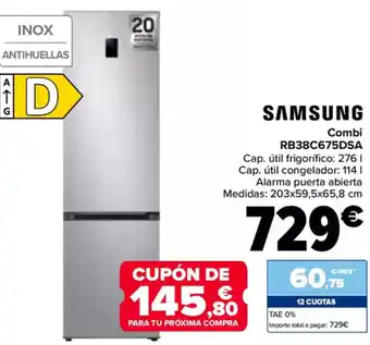 Carrefour SAMSUNG Combi RB38C675DSA oferta