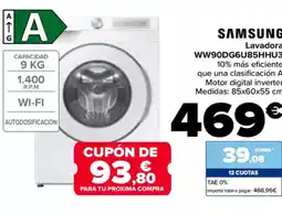 Carrefour SAMSUNG Lavadora WW90DG6U85HHU3 oferta