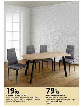 Fes Més Cadira De Menjador 2602000-001-002 Taula De Menjador 2614000 oferta