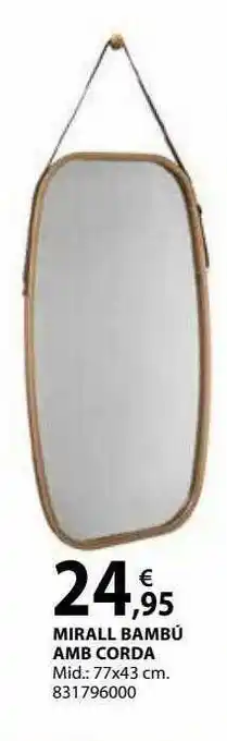 Fes Més Mirall Bambú Amb Corda oferta
