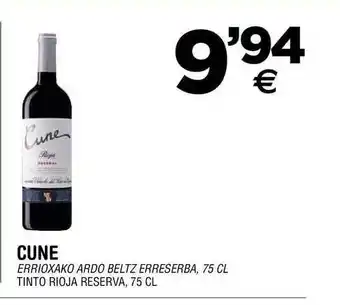 BM Supermercados Cune Tinto Rioja Reserva 75cl oferta