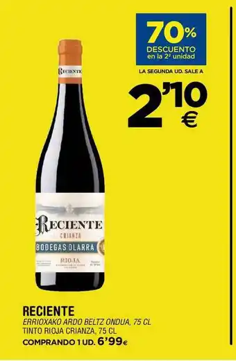 BM Supermercados Reciente Tinto Rioja Crianza 75cl oferta