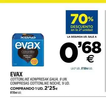 Evax Compresas Cottonlike Noche 9ud.