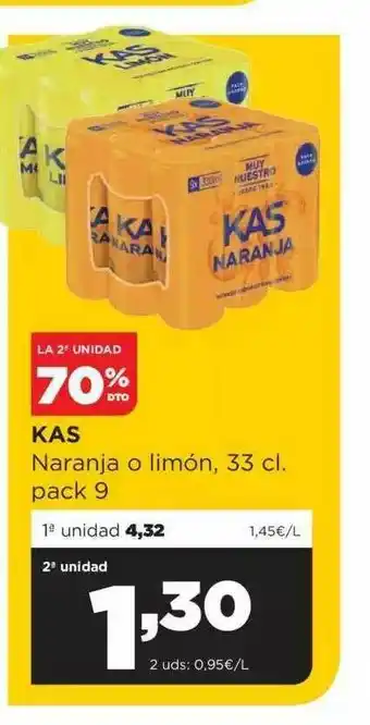 Alimerka La 2a Unidad -70% Dto Kas Naranja O Limón oferta