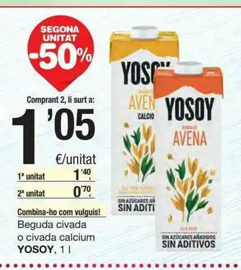 SPAR Fragadis Segona Unitat -50% Beguda Civada O Civada Calcium Yosoy oferta