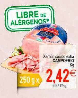 Plenus Supermercados Xamón Cocido Extra Campofrio oferta