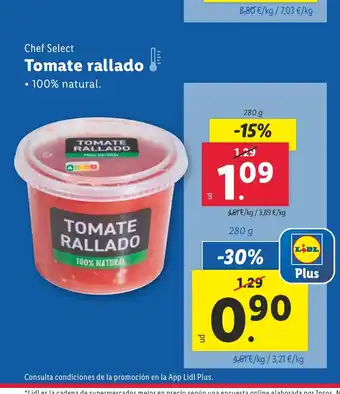 Lidl CHEF SELECT Tomate rallado oferta