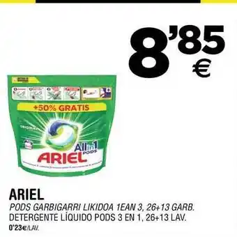 BM Supermercados Ariel Detergente Líquido Pods 3 En 1 26+13 lav. oferta