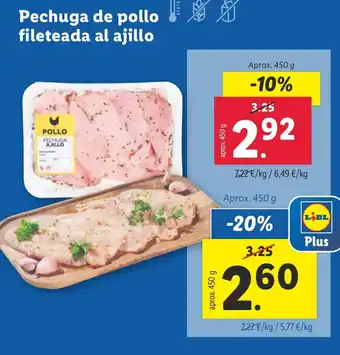 Lidl Pechuga de pollo fileteada al ajillo oferta