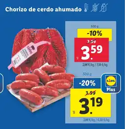 Lidl Chorizo de cerdo ahumado oferta