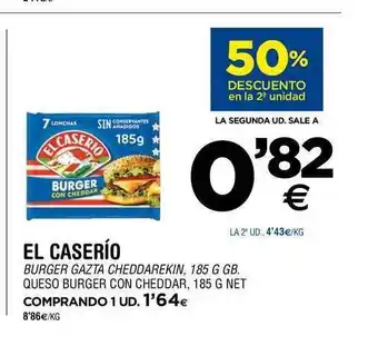 BM Supermercados El Caserío Queso Burger Con Cheddar 185g oferta