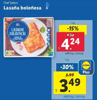 Lidl CHEF SELECT Lasaña boloñesa oferta