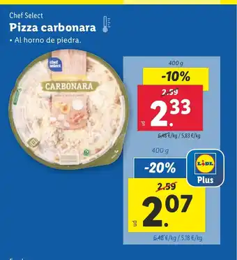 Lidl CHEF SELECT Pizza carbonara oferta