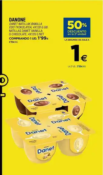 BM Supermercados Danone Natillas Danet Vainilla O Chocolate 4x120g oferta
