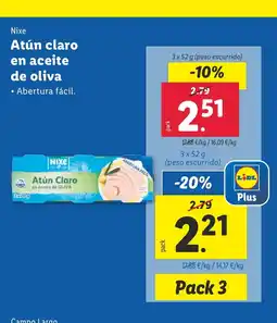 Lidl NIXE Atún claro en aceite de oliva oferta