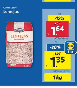 Lidl CAMPO LARGO Lentejas oferta