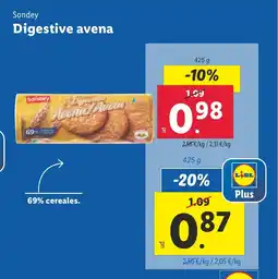 Lidl SONDEY Digestive avena oferta