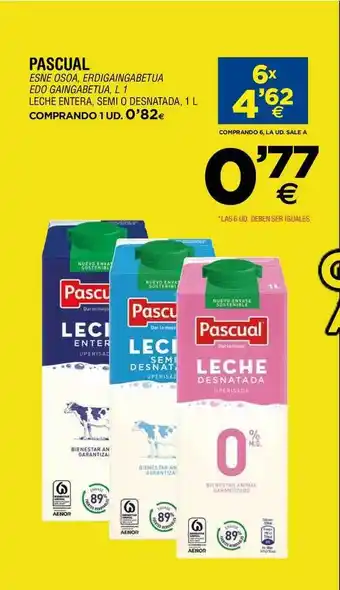 BM Supermercados Pascual Leche Entera Semi O Desnatada 1L oferta