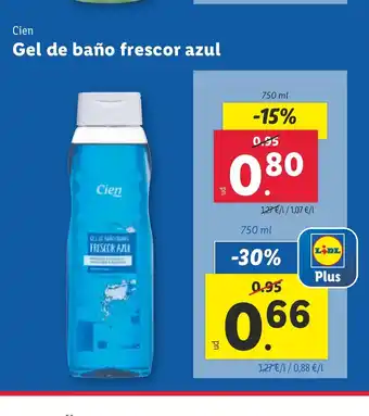 Lidl CIEN Gel de baño frescor azul oferta