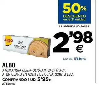 BM Supermercados Albo Atún Claro En Aceite De Oliva 3x67g oferta