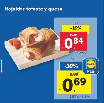 Lidl Hojaldre tomate y queso oferta