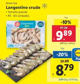 Lidl OCEAN SEA Langostino crudo oferta