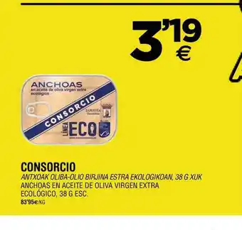 Consorcio Anchoas En Aceite De Oliva Virgen Extra Ecológico 38g