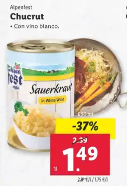 Lidl ALPENFEST Chucrut oferta