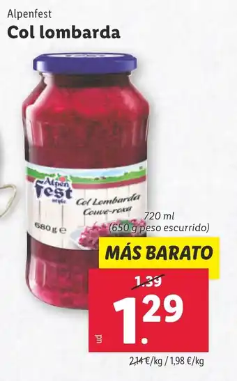 Lidl ALPENFEST Col lombarda oferta