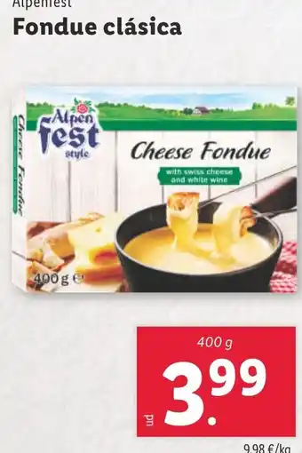 Lidl ALPENFEST Fondue clásica oferta