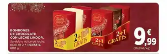 Hipercor Bombones De Chocolate Con Leche Lindor oferta
