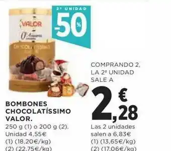 Hipercor 2a Unidad -50% Bombones Chocolatíssimo Valor oferta